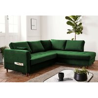 Anna – ecksofa mit schlaffunktion – 5-sitzer – zeitgenössischer stil – rechts - grün - Grün von LISA DESIGN