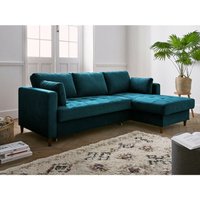 Lisa Design - Anna – ecksofa mit schlaffunktion – mit bettkasten – 4-sitzer – moderner stil – rechts - entenblau von LISA DESIGN