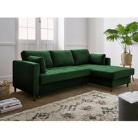 Anna – ecksofa mit schlaffunktion – mit bettkasten – 4-sitzer – moderner stil – rechts - grün - Grün von LISA DESIGN