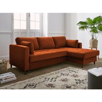 Anna – ecksofa mit schlaffunktion – mit bettkasten – 4-sitzer – moderner stil – rechts - rostfarben - Rostfarben von LISA DESIGN