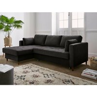 Anna – ecksofa mit schlaffunktion– mit bettkasten – 4-sitzer – zeitgenössischer stil – links - dunkelgrau - Dunkelgrau von LISA DESIGN