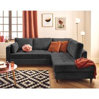 Lisa Design - Anna - rechts 5-sitzer schlaffunktion aus strukturiertem samt - anthrazitgrau Lisa Design - Anna - rechts 5-sitzer schlaffunktion aus strukturiertem samt - anthrazitgrau von LISA DESIGN