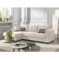 Brooke – ecksofa rechts links – mit schlaffunktion und bettkasten – 4-sitzer – aus samt - beige - Beige von LISA DESIGN