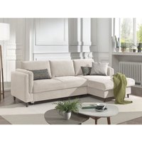 Lisa Design - Brooke – ecksofa rechts – mit schlaffunktion und bettkasten – 4-sitzer – aus samt - beige von LISA DESIGN