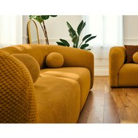Lisa Design - Charles - 2-sitzer einzelsofa aus strukturiertem samt - gelb von LISA DESIGN