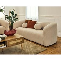 Lisa Design - Charles - 3-sitzer einzelsofa aus strukturiertem samt - beige von LISA DESIGN
