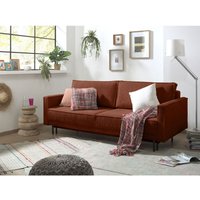 Lisa Design - Charlie – 3-sitzer sofa mit schlaffunktion und bettkasten – aus cord - terrakotta von LISA DESIGN