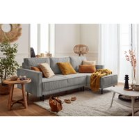 Lisa Design - Charlie – ecksofa beidseitig montierbar – 4-sitzer – mit schlaffunktion und bettkasten – aus cord - hellgrau Lisa Design - Charlie – ecksofa beidseitig montierbar – 4-sitzer – mit schlaffunktion und bettkasten – aus cord - hellgrau von LISA DESIGN