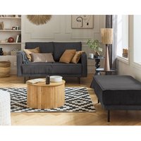 Lisa Design - Copy of charlie – wohnlandschaft u-form – 7-sitzer – mit schlaffunktion und bettkasten – aus cord - dunkelgrau von LISA DESIGN