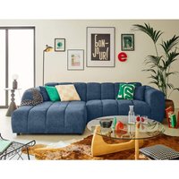 Lisa Design - Curtis - ecksofa links 4-sitzer aus strukturiertem stoff - blau von LISA DESIGN