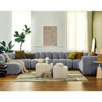 Lisa Design - Debbie - modulares sofa panorama-ecke links 7-sitzer in strukturiertem stoff - grau von LISA DESIGN