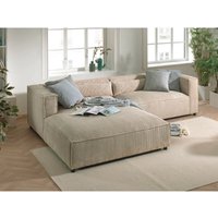 Lisa Design - Ela – 4-sitzer ecksofa links – aus cordsamt – zeitgenössischer stil - beige von LISA DESIGN