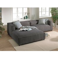 Ela – 4-sitzer ecksofa links – aus cordsamt – zeitgenössischer stil - dunkelgrau - Dunkelgrau von LISA DESIGN