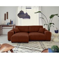 Lisa Design - Garance – ecksofa beidseitig montierbar - 4-sitzer – aus breitcord - terrakotta von LISA DESIGN