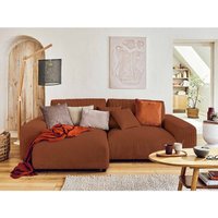 Garance – ecksofa beidseitig montierbar - 4-sitzer – aus cord - terrakotta - Terrakotta von LISA DESIGN