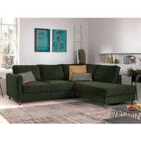 Jake - ecksofa mit schlaffunktion - 5-sitzer - aus samt - rechts - grün - Grün von LISA DESIGN