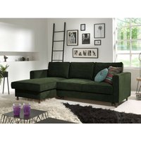 Lisa Design - Jake - ecksofa mit schlaffunktion - mit bettkasten - 4-sitzer - aus velours - links - grün von LISA DESIGN