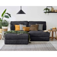Lisa Design - Jasper - 3-sitzer modulares - großer geripptem cord - anthrazitgrau von LISA DESIGN