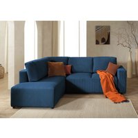 Lisa Design - Livy - mit schlaffunktion - mit bettkasten - aus cord - 5 sitze - links - schieferblau Lisa Design - Livy - mit schlaffunktion - mit bettkasten - aus cord - 5 sitze - links - schieferblau von LISA DESIGN