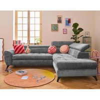 Lisa Design - Marlo - rechts 5-sitzer schlaffunktion und bettkasten und kopfstützen aus strukturiertem samt - grau Lisa Design - Marlo - rechts 5-sitzer schlaffunktion und bettkasten und kopfstützen aus strukturiertem samt - grau von LISA DESIGN