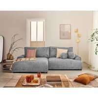Lisa Design - Nelly - links 4-sitzer schlaffunktion und bettkasten aus strukturiertem samt - grau Lisa Design - Nelly - links 4-sitzer schlaffunktion und bettkasten aus strukturiertem samt - grau von LISA DESIGN