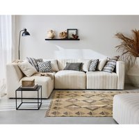 Lisa Design - Nova - 4-sitzer modulares ecksofa links + hocker - aus samt - beige Lisa Design - Nova - 4-sitzer modulares ecksofa links + hocker - aus samt - beige von LISA DESIGN