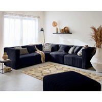 Lisa Design - Nova - 5-sitzer modulares ecksofa beidseitig montierbar - mit hocker - aus samt - marineblau Lisa Design - Nova - 5-sitzer modulares ecksofa beidseitig montierbar - mit hocker - aus samt - marineblau von LISA DESIGN