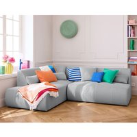Lisa Design - Onyx - 5-sitzer modulares ecksofa links - aus 3d-mesh-stoff - hellgrau Lisa Design - Onyx - 5-sitzer modulares ecksofa links - aus 3d-mesh-stoff - hellgrau von LISA DESIGN