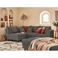 Lisa Design - Rune – ecksofa links – 4-sitzer – mit hocker – aus cord - dunkelgrau Lisa Design - Rune – ecksofa links – 4-sitzer – mit hocker – aus cord - dunkelgrau von LISA DESIGN