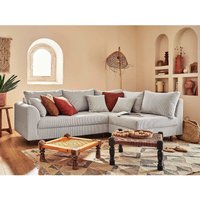 Rune – ecksofa rechts – 4-sitzer – aus cord - hellgrau - Hellgrau von LISA DESIGN