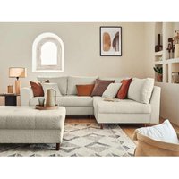 Lisa Design - Rune – ecksofa rechts – 4-sitzer – mit hocker – aus bouclé-stoff - beige von LISA DESIGN