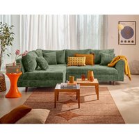 Lisa Design - Rune - links 4-sitzer aus strukturiertem samt - salbeigrün von LISA DESIGN