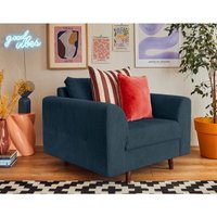 Lisa Design - Rune – sessel – aus cord - nachtblau von LISA DESIGN