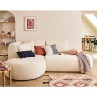 Lisa Design - Santorini - 4-sitzer modulares ecksofa links + hocker - aus strukturiertem stoff - beige Lisa Design - Santorini - 4-sitzer modulares ecksofa links + hocker - aus strukturiertem stoff - beige von LISA DESIGN