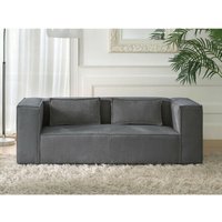 Stella – 2-sitzer einzelsofa – aus cord – moderner stil - dunkelgrau - Dunkelgrau von LISA DESIGN