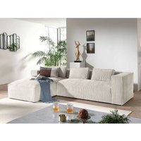 Stella – ecksofa – cordsamt – 4-sitzer – moderner stil – links - beige - Beige von LISA DESIGN