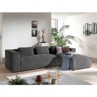 Stella – ecksofa – cordsamt – 4-sitzer – moderner stil – rechts - dunkelgrau - Dunkelgrau von LISA DESIGN