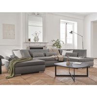 Lisa Design - Vermont - wohnlandschaft rechts - 7 sitzplätze - schlaffunktion - aus stoff - grau von LISA DESIGN