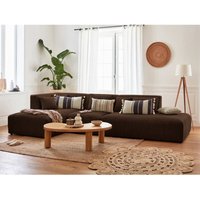 Lisa Design - Victoire – modulares ecksofa links – 5-sitzer – aus cord - braun von LISA DESIGN