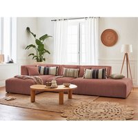 Lisa Design - Victoire – modulares ecksofa links – 5-sitzer – aus cord - rosa von LISA DESIGN