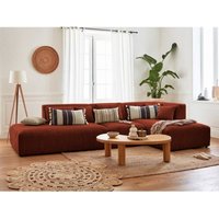 Lisa Design - Victoire – modulares ecksofa rechts – 5-sitzer – aus cord - terrakotta von LISA DESIGN