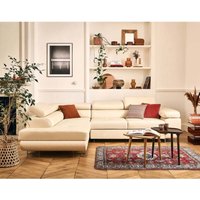 Lisa Design - Zaria - ecksofa links 5-sitzer schlaffunktion und bettkasten und kopfstützen aus veganem leder - beige Lisa Design - Zaria - ecksofa links 5-sitzer schlaffunktion und bettkasten und kopfstützen aus veganem leder - beige von LISA DESIGN
