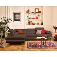 Lisa Design - Zaria - ecksofa links 5-sitzer schlaffunktion und bettkasten und kopfstützen aus veganem leder - braun Lisa Design - Zaria - ecksofa links 5-sitzer schlaffunktion und bettkasten und kopfstützen aus veganem leder - braun von LISA DESIGN