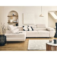 Lisa Design - Zaria - ecksofa links 5-sitzer schlaffunktion und bettkasten und kopfstützen großer geripptem cord - beige Lisa Design - Zaria - ecksofa links 5-sitzer schlaffunktion und bettkasten und kopfstützen großer geripptem cord - beige von LISA DESIGN