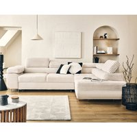 Lisa Design - Zaria - ecksofa rechts 5-sitzer schlaffunktion und bettkasten und kopfstützen großer geripptem cord - beige Lisa Design - Zaria - ecksofa rechts 5-sitzer schlaffunktion und bettkasten und kopfstützen großer geripptem cord - beige von LISA DESIGN