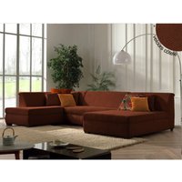 Malcom - wohnlandschaft links - aus cord - rostfarben von LISA DESIGN