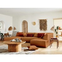 Lisa Design - Onyx - modulares wohnlandschaft - ecke rechts 7-sitzer - stoff - rostfarben von LISA DESIGN