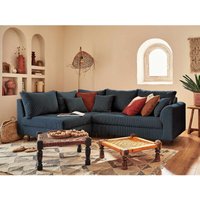 Lisa Design - Rune – ecksofa links – 4-sitzer – aus cord - nachtblau von LISA DESIGN