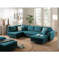 Rune – wohnlandschaft – mit hocker – 7-sitzer – skandinavischer stil – links - entenblau Rune – wohnlandschaft – mit hocker – 7-sitzer – skandinavischer stil – links - entenblau von LISA DESIGN