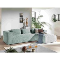 Stella – ecksofa – cordsamt – 4-sitzer – moderner stil – rechts - blau - Blau von LISA DESIGN